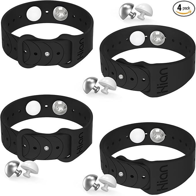 Hion Motion Sickness Bracelets Sea Sickness Wristbands for Motion Sickness/Morning Sickness/Pregnancy Nausea Anti Nausea Wristband Acupressure Nausea Bands Motion Sickness Bands（2Pairs Black）