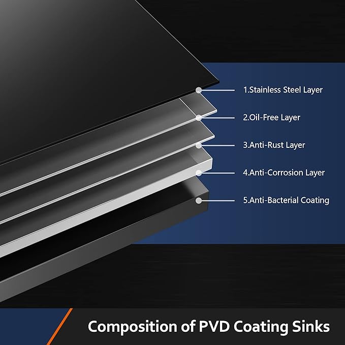 TORVA 30 x 18 Inch Black Ceramic Coating with NanoTek Undermount Kitchen Sink, PVD Coated Gunmetal Sink,16 Gauge Stainless Steel Wet Bar or Prep Sinks Single Bowl,Dark Grey