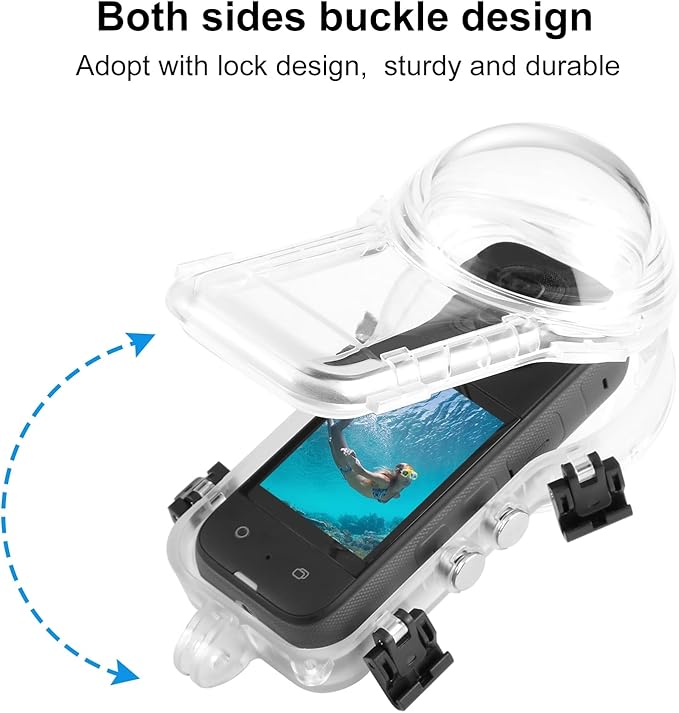 Invisible Dive Case for Insta360 X4, FotStdio Insta 360 X4 Waterproof Case 50m/164ft Underwater Diving Housing Cover Protective Sealed Shell Photography Housings Action Camera Accessories