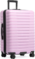 U.S. Traveler Boren Polycarbonate Hardside Rugged Travel Suitcase Luggage with 8 Spinner Wheels, Aluminum Handle, Lavender, Checked-Medium 26-Inch