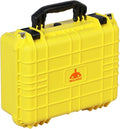 16x 12.8x 6.8 Inch Hard Case, Portable Weather Waterproof Protective Camera Case with Customizable Foam, Fit Use of Drones, Camera, Equipments, Yellow