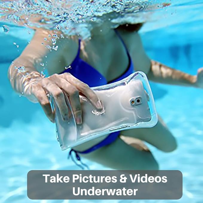 AquaVault 100% Waterproof Floating Smart Phone Case & Money Pouch - Fits All Phones - Made from Premium Heavy Duty PVC for Added Drop Protection - Includes Adjustable Neck Strap. White