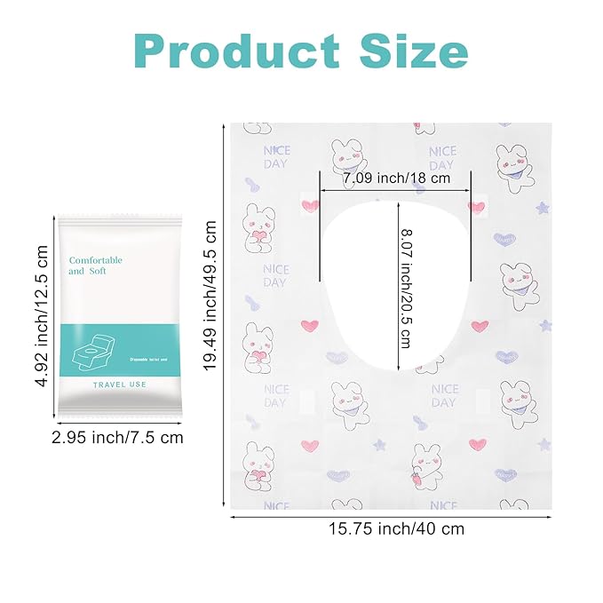 100 Packs Toddler Toilet Seat Covers Disposable, Disposable Toilet Seat Covers for Travel Waterproof Non-Woven, Travel Essentials for Kids Toddlers Potty Training (Individual Package)