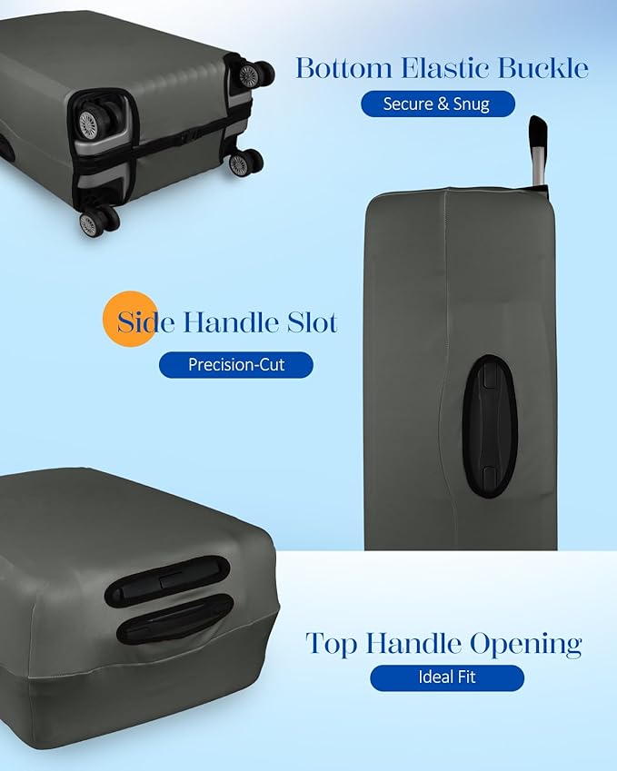 Slohif Luggage Cover for Suitcase Tsa Approved Protector - Luggage Sleeve Large Suit Case Cover Travel Stretch Baggage Case Protective Washable Fit 18-20 Inch Gray XS