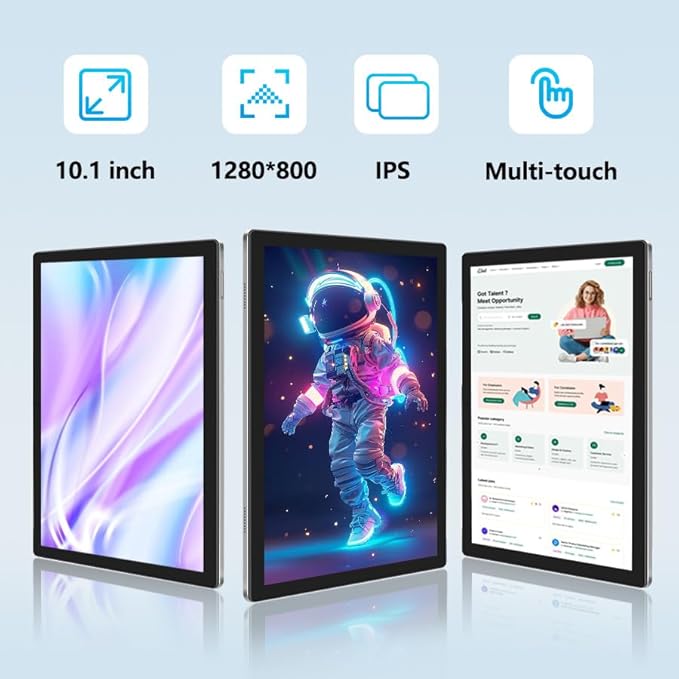 Tablet, Android 14 Tablet with 12GB (4+8) RAM 128GB ROM, Octa-Core Processor Tablets with Keyboard, Mouse, 10.1 Inch 1280 * 800 IPS Touch Screen, Dual Camera, WiFi 6, BT 5.4, 6000mAh Battery