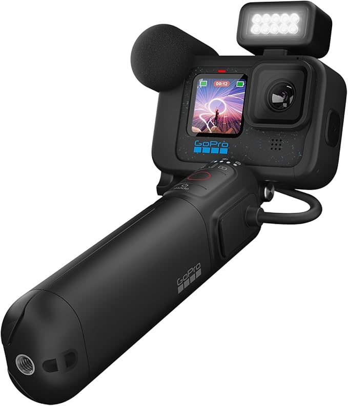 GoPro HERO12 Black Creator Edition - Includes HERO12 Black , Volta (Battery Grip, Tripod, Remote), Media Mod, Light Mod, Enduro Battery, and Carrying Case