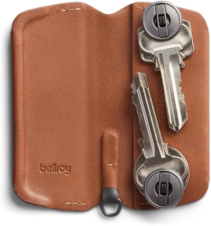 Bellroy Key Cover Plus – 3rd Edition (Leather Key Holder, Holds 4 – 8 Keys) - Caramel