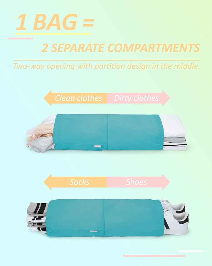 BAGSMART 6 Set Compression Packing Cubes - Lightweight Travel Essentials, Durable Luggage Organizer