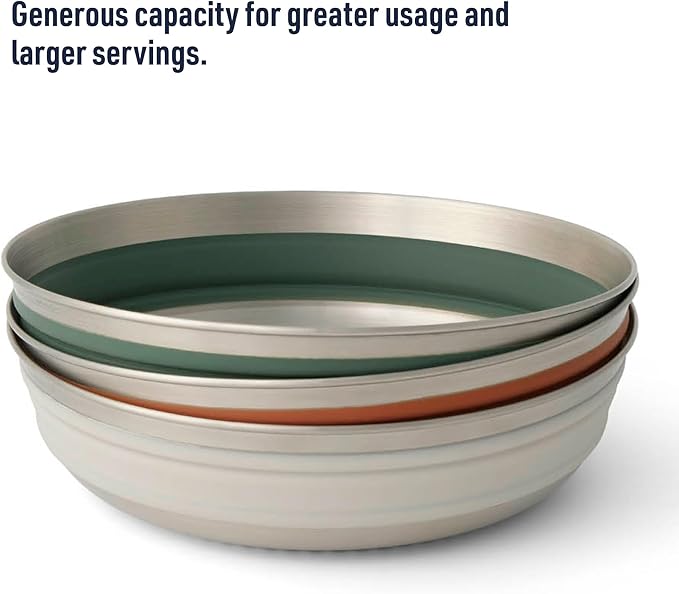Sea to Summit Detour Stainless Steel Collapsible Bowl, Medium (22 fl oz), Moonstruck Grey