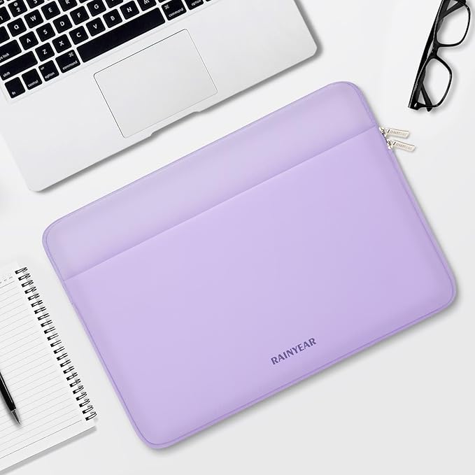 RAINYEAR Laptop Sleeve Case 11-13 Inch, Protective Portable Case with Front Pocket, Briefcase Computer Cover Laptop Bag Compatible with MacBook Air/Pro, HP, Dell, Lenovo, Acer, Purple