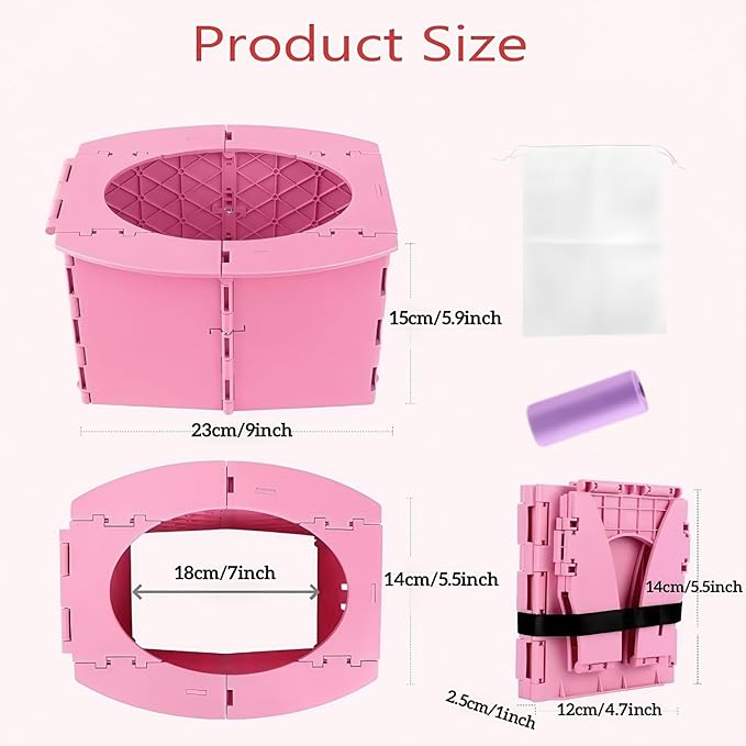 Travel Potty,Portable Potty Seat Foldable Travel Training Toilet Seat,Foldable Toilet for Outdoor Camping (Blue)