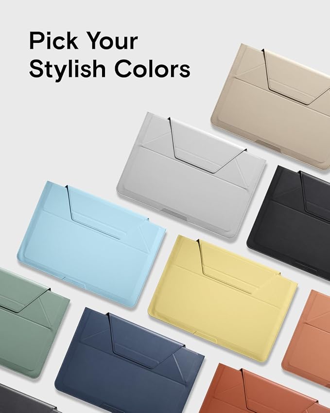 MOFT Laptop Carry Sleeve, 2-in-1 Laptop Bag & Stand for 13" MacBook Air/Pro & Dell/HP/Lenovo/Asus, Stylish Slim Computer Sleeve Bag with Expandable Storage for Computer Accessories, Sienna Brown