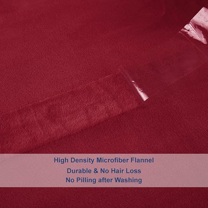 Surii Home Luxury Microfiber Flannel Blanket, Super Soft, Warm, Cozy, Fluffy, and Breathable, Perfect Throws for Bed, Couch, Sofa, for All Season Use. 350GSM Queen Size 90x90 Inches(Burgundy)