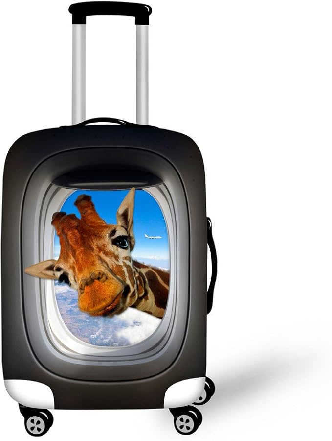 Giraffe Funny Travel Luggage Cover Anti-scratch Dust-Proof Baggage Suitcase Protector Fits 26-29 Inch Luggage