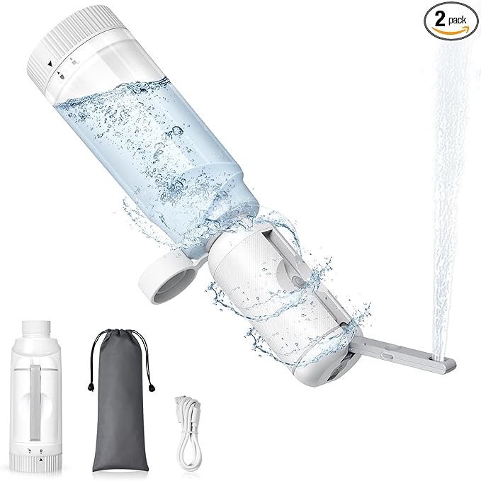 Upgrade SPACEREST Portable Bidet for Travel, No Noise & Waterproof Handheld Sprayer with 360ml Bottle, Rechargeable Electric Portable Bidet for Women & Men, Personal Hygiene & Postpartum Care