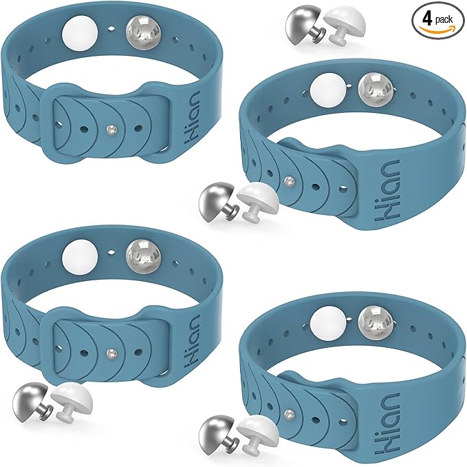 Hion Motion Sickness Bracelets Sea Sickness Wristbands for Motion Sickness/Morning Sickness/Pregnancy Nausea Anti Nausea Wristband Acupressure Nausea Bands Motion Sickness Bands（2Pairs Blue）