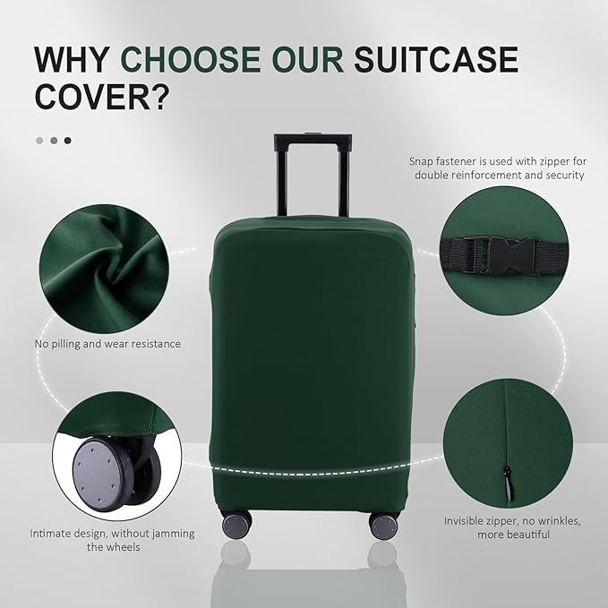 Travel Luggage Cover Suitcase Protector Scratch-Resistant Fit 19-31 Inch Suitcase, Not Included Suitcase (Avocado Green, S(19-21 inch))