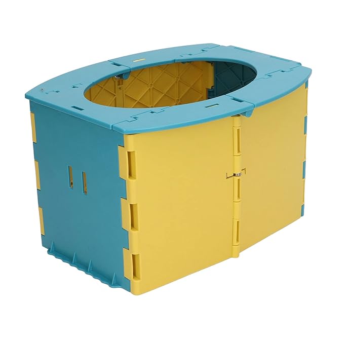 Portable Lightweight Foldable Toddler Potty Baby Toilet Camping Travel (Blue Yellow)