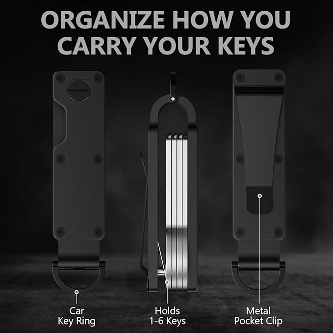 Key Organizer Minimalist Innovative Keyholder Compact Keys Organizer Smart KeyChain Secures 2-6 Keys