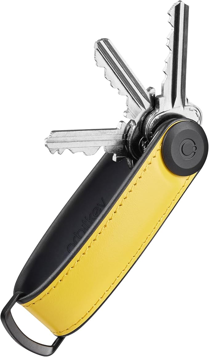 Orbitkey Key Organizer Hybrid Leather | Premium Nappa leather & TPU, Stainless Steel Locking Mechanism, Slim & Quiet Profile