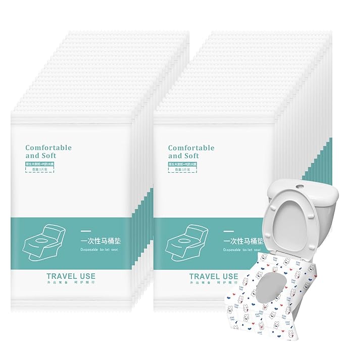 100 Pack Toilet Seat Covers Disposable, Portable Toilet Seat Cover for Travel Waterproof Potty Covers for Toddler(Individually Wrapped）