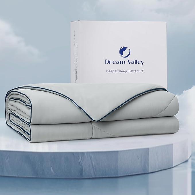 Dream Valley® Outlast® Cooling Comforter, Throw Size, Breathable NASA-Grade Space Technology Blanket for Hot Sleepers Night Sweats, Q-Max > 0.45 Aerocool™ Breathable, Cool Grey, 60"x80"