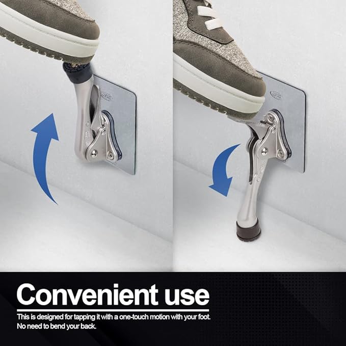 One-Touch Doorstop Adhesive Bracket (White, 4inch x 2pack)