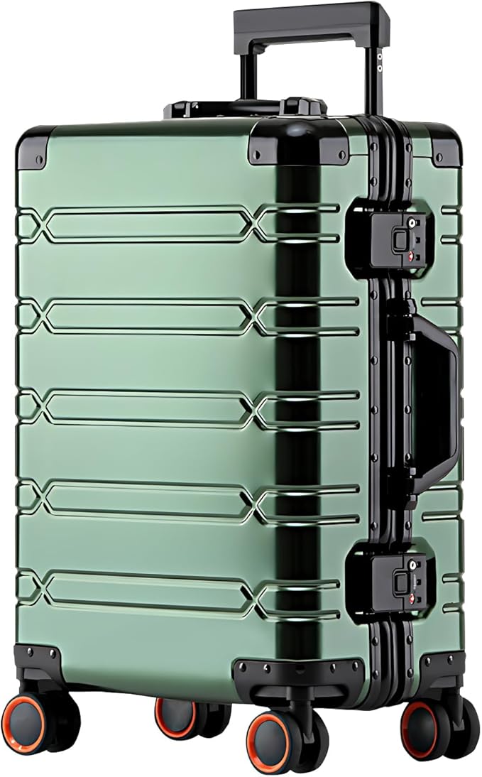 WEICHEN All Aluminum Magnesium Carry On Luggage 22x14x9 Airline Approved 20 Inch Hard Shell Suitcase with Spinner Wheels and TSA Lock