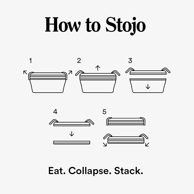 STOJO Collapsible Sandwich Box – 24oz, Reusable Food Storage Container, Silicone Bowl for Hot/Cold Food – Meal Prep, Lunch, Camping, Hiking – Dishwasher Safe (Set of 1, Mimosa)