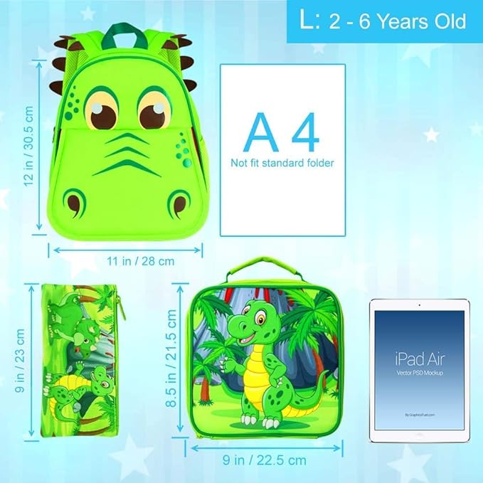 CCJPX Toddler Backpack for Boys Girls, Dinosaur Unicorn Cat Preschool Bookbag Kindergarten Cute School Bag