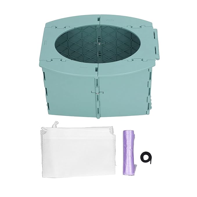Portable Lightweight Foldable Toddler Potty Baby Toilet Camping Travel (Green)