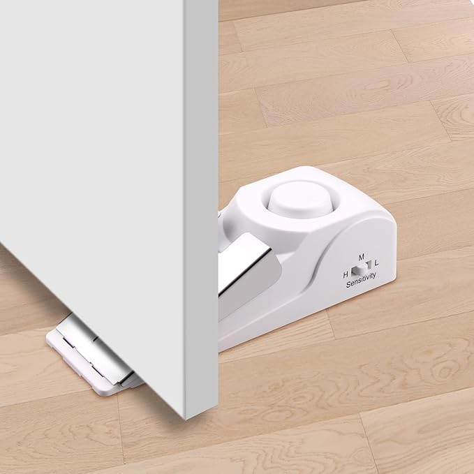 EMDMAK Door Stop Alarm with 120DB Siren Door Stop for Home & Travel (White) (Pack of 3)