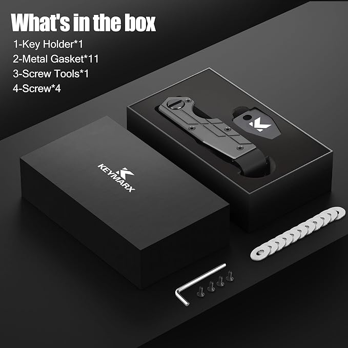 Key Organizer for Men Compact Key Holder Minimalist Key Case Metal Key Chain Key Holder for Keychain Secures 2-5 Keys