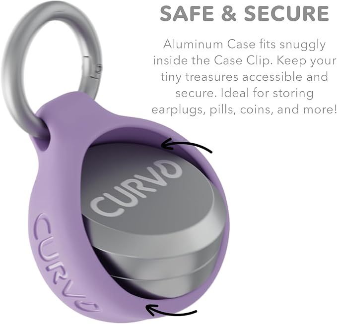 CURVD Premium Carrying Case – Durable Travel Keychain Container, Medicine Pill Organizer & Travel Pill Box, Small Waterproof Holder for Pills, Earplugs, Jewelry, Compatible with Loop, Vibes & Eargasm