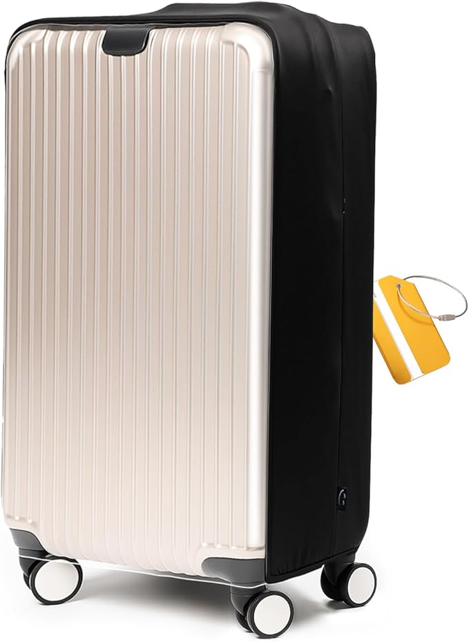 OrgaWise Clear Luggage Cover, For Suitcase Tsa Approved Transparent TPU Suitcase Cover Protector Fit 20-22 Inch Luggage