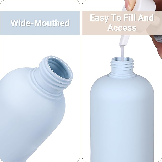 ASEVAT 6.7oz 4Pcs Refillable Travel Shampoo & Conditioner Bottles With Flip Cap