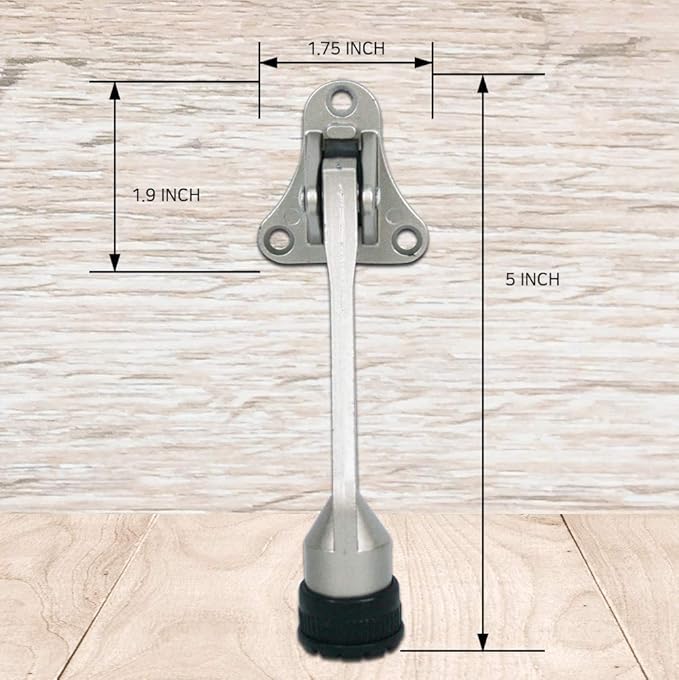 Door Stopper, Kick Down Door Stops for Heavy Doors, with Rubber Tip and Spring Lever, Adjustable, Easy to Set Down and Release, 4-Inch, for Wide Doors (4inch x 2pack, Black)