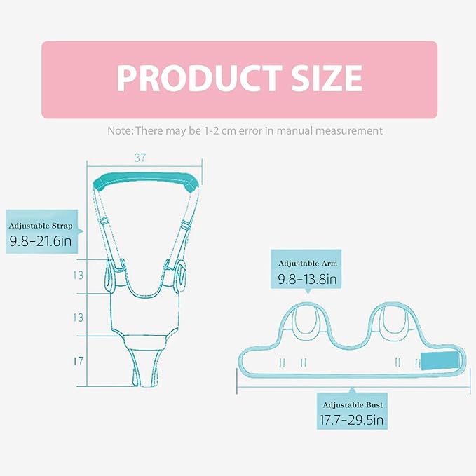 Baby Walking Harness-Handheld Assistant Belt- Toddler Infant Walking Aid for Trainer & Support 7-24 Month Old (All Seasonr-Pink-1819)