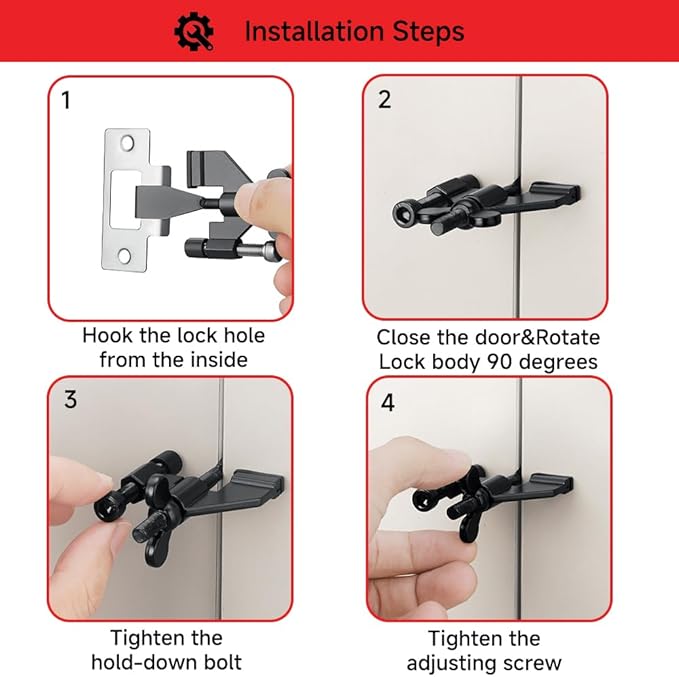 Portable Alarm Door Stopper for Additional Safety in Hotel,Apartment and Bedroom,Removable Bottom Door Jammer Device,Anti Theft Extra Security Lock Kit for Travel. (Normal Stopper&Lock)