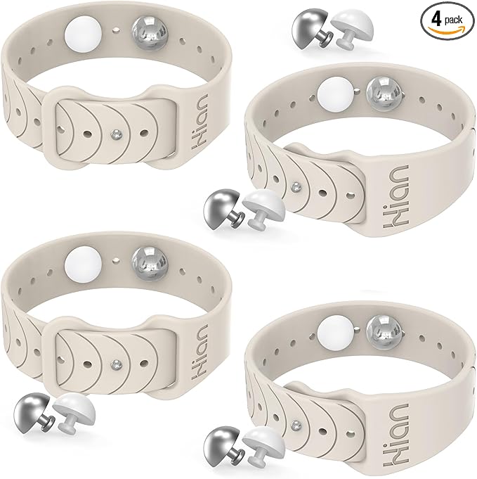 Hion Motion Sickness Bracelets Sea Sickness Wristbands for Motion Sickness/Morning Sickness/Pregnancy Nausea Anti Nausea Bands Acupressure Wristband Motion Sickness Bands（2Pairs Starlight