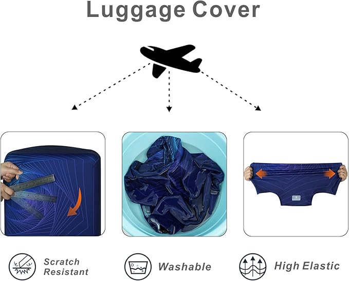 Explore Land Travel Luggage Cover Suitcase Protector Fits 18-22 Inch Case (Gyrotropic, S)