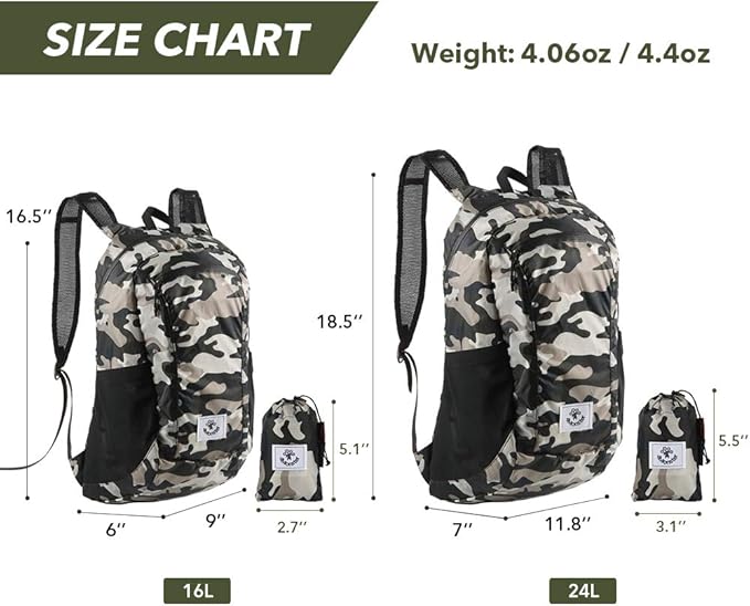 4Monster Hiking Daypack,Water Resistant Lightweight Packable Backpack for Travel Camping Outdoor