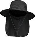 NPJY Sun Fishing Hats with Neck Flap for Men Women UV Sun Protection Bucket Hat