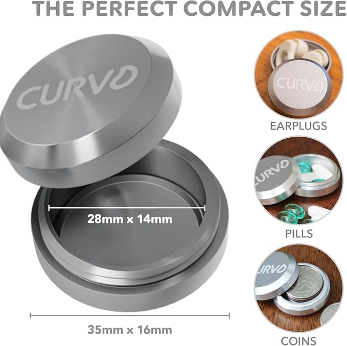 CURVD Premium Carrying Case – Durable Travel Keychain Container, Medicine Pill Organizer & Travel Pill Box, Small Waterproof Holder for Pills, Earplugs, Jewelry, Compatible with Loop, Vibes & Eargasm