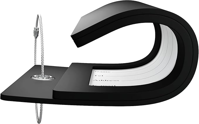 Gostwo 2 Pack Luggage Tags for Suitcases, 26 Initial Letter Travel Luggage Baggage Identification Labels ID Tag Fully Bendable Tags with Stainless Steel Loop (Black) (Letter Y)