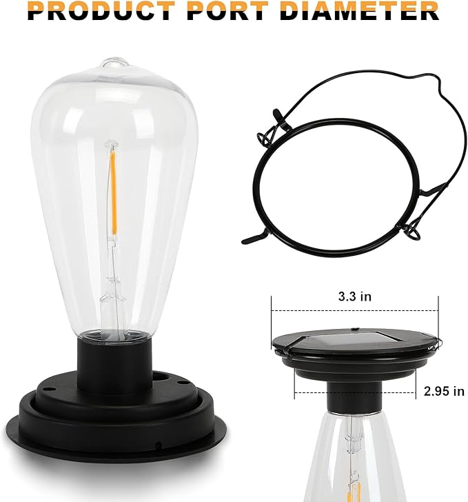 Replacement Solar Light Tops-Solar Light Bulbs for Outside-Solar Lanterns Outdoor Waterproof 2 Pack,One Thing, Three Uses, Multifunctional Size Conversion Or Personalized Hanging