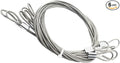 6 pcs 39 inch(100cm) 3mm Thickness Stainless Steel Wire Cable with Loops Vinyl Cover Coated Short Rope Lanyard Lock Safety Tether Chains,Clear