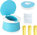 Travel Potty for Toddler, Portable and Foldable Toilet, Apply to Seat Emergency Toilet for Car, Camping, Outdoor, Indoor (blue, small)