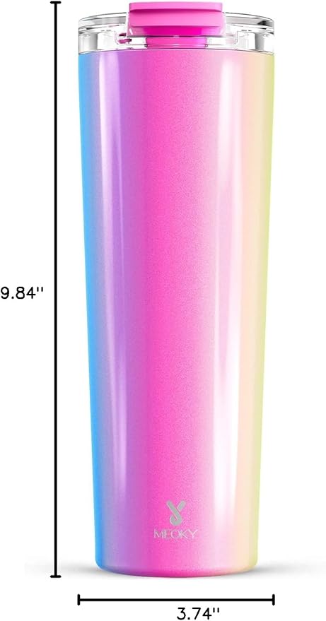 Meoky 30 oz Travel Coffee Mug with Leak-proof Lid, Stainless Steel Insulated Coffee Tumbler, Keeps Hot for 8 Hours or Cold for 24 Hours, Fits in Car Cup Holder (Carnival)