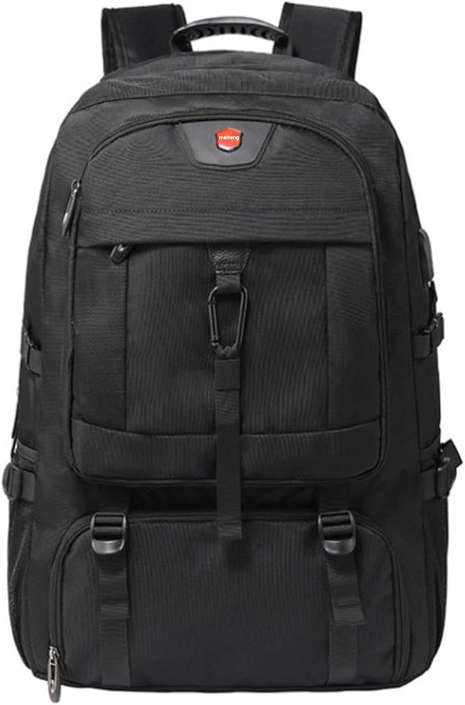Travel Backpack 50L, 17 Inch Laptop Backpack for Men Women, Large Waterproof Carry On Backpack, TSA Friendly Flight Approved Anti-Theft Backpack with USB Interface & Shoe Compartment, Black